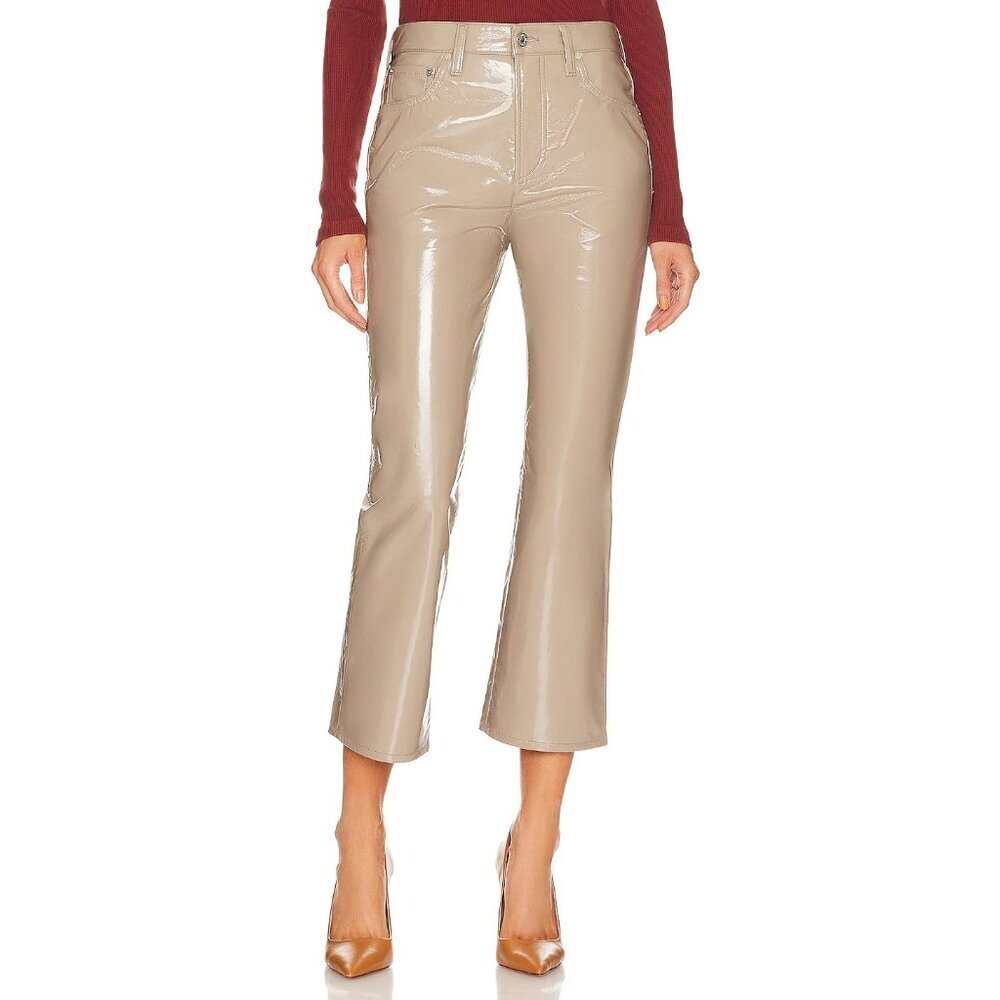 Citizens Of Humanity Isola Cropped Boot Recycled Leather Pants Cashew Patent 24‎
